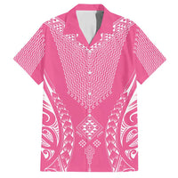 2025 Rugby Championship New Zealand Custom Family Matching Tank Maxi Dress and Hawaiian Shirt Poutama Motifs - Pink Out - Polynesian Pride