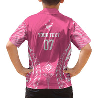 2025 Rugby Championship New Zealand Custom Hawaiian Shirt Poutama Motifs - Pink Out - Polynesian Pride