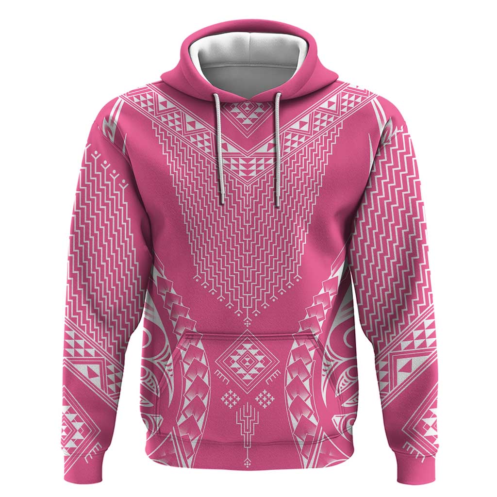 2025 Rugby Championship New Zealand Custom Hoodie Poutama Motifs - Pink Out - Polynesian Pride
