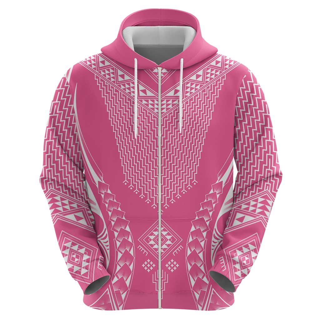 2025 Rugby Championship New Zealand Custom Hoodie Poutama Motifs - Pink Out - Polynesian Pride