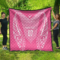 2025 Rugby Championship New Zealand Custom Quilt Poutama Motifs - Pink Out - Polynesian Pride
