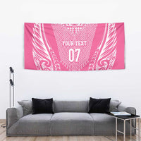 2025 Rugby Championship New Zealand Custom Tapestry Poutama Motifs - Pink Out - Polynesian Pride