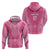 2025 Rugby Championship New Zealand Custom Zip Hoodie Poutama Motifs - Pink Out - Polynesian Pride