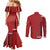 Samoa FAST Siapo Couples Matching Mermaid Dress and Long Sleeve Button Shirt Tatau-Ulafala Vines - Polynesian Pride