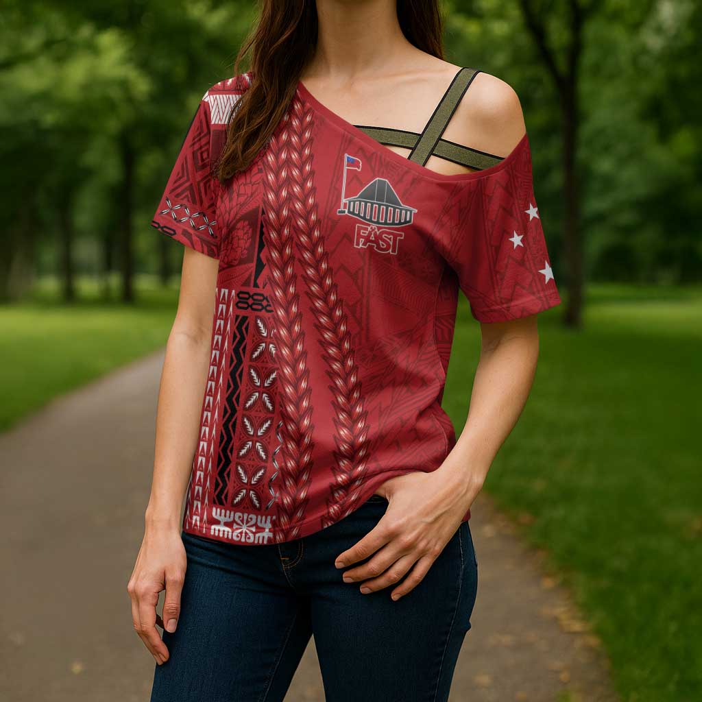 Samoa FAST Siapo Cross Shoulder Shirt Tatau-Ulafala Vines - Polynesian Pride
