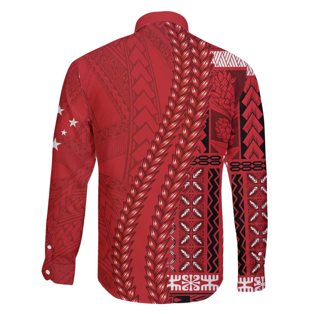 Samoa FAST Siapo Family Matching Long Sleeve Bodycon Dress and Hawaiian Shirt Tatau-Ulafala Vines - Polynesian Pride