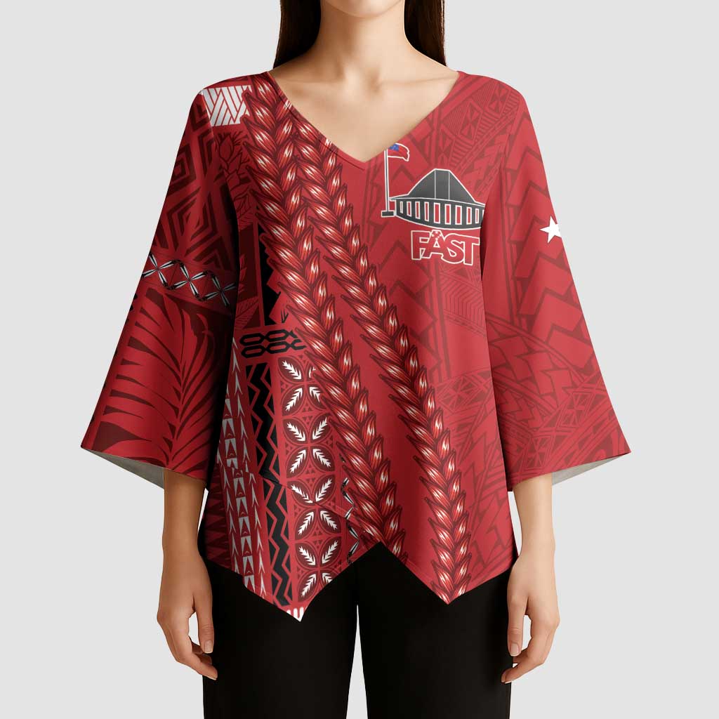 Samoa FAST Siapo Kimono Sleeve Blouse Tatau-Ulafala Vines - Polynesian Pride