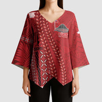 Samoa FAST Siapo Kimono Sleeve Blouse Tatau-Ulafala Vines - Polynesian Pride