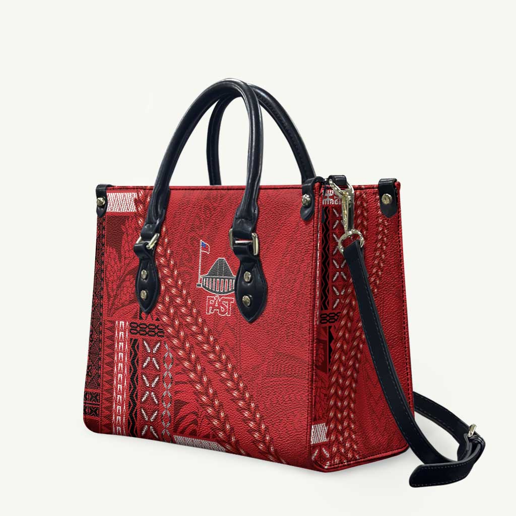 Samoa FAST Siapo Leather Bag Tatau-Ulafala Vines - Polynesian Pride