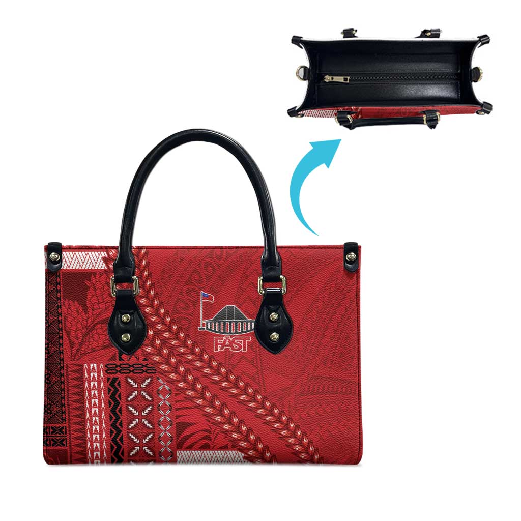 Samoa FAST Siapo Leather Bag Tatau-Ulafala Vines - Polynesian Pride