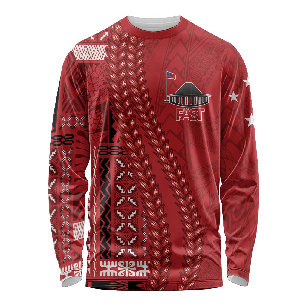 Samoa FAST Siapo Long Sleeve Shirt Tatau-Ulafala Vines - Polynesian Pride