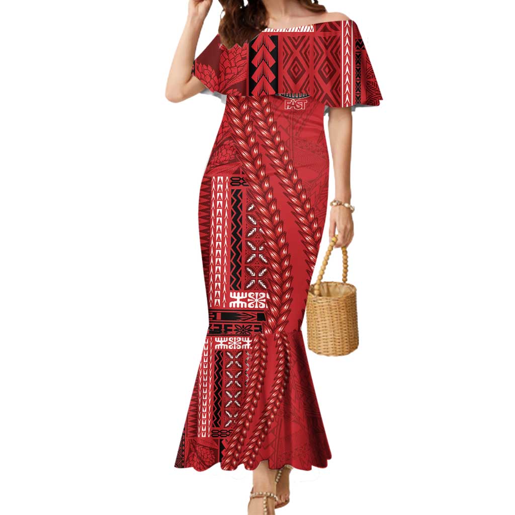 Samoa FAST Siapo Mermaid Dress Tatau-Ulafala Vines - Polynesian Pride