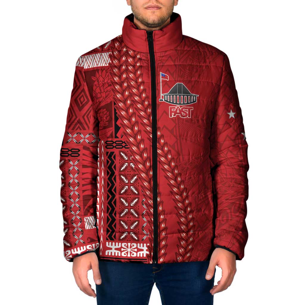 Samoa FAST Siapo Padded Jacket Tatau-Ulafala Vines - Polynesian Pride