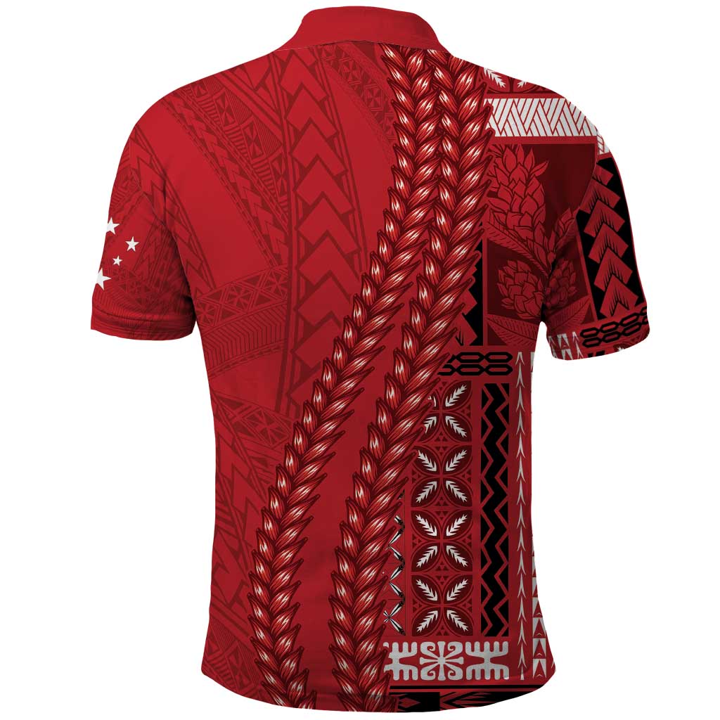 Samoa FAST Siapo Polo Shirt Tatau-Ulafala Vines LT7 - Polynesian Pride