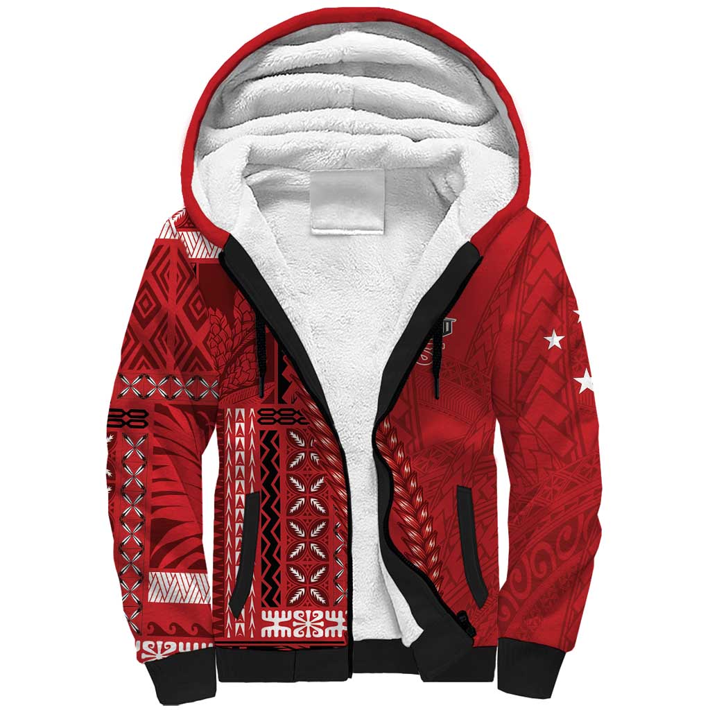 Samoa FAST Siapo Sherpa Hoodie Tatau-Ulafala Vines - Polynesian Pride