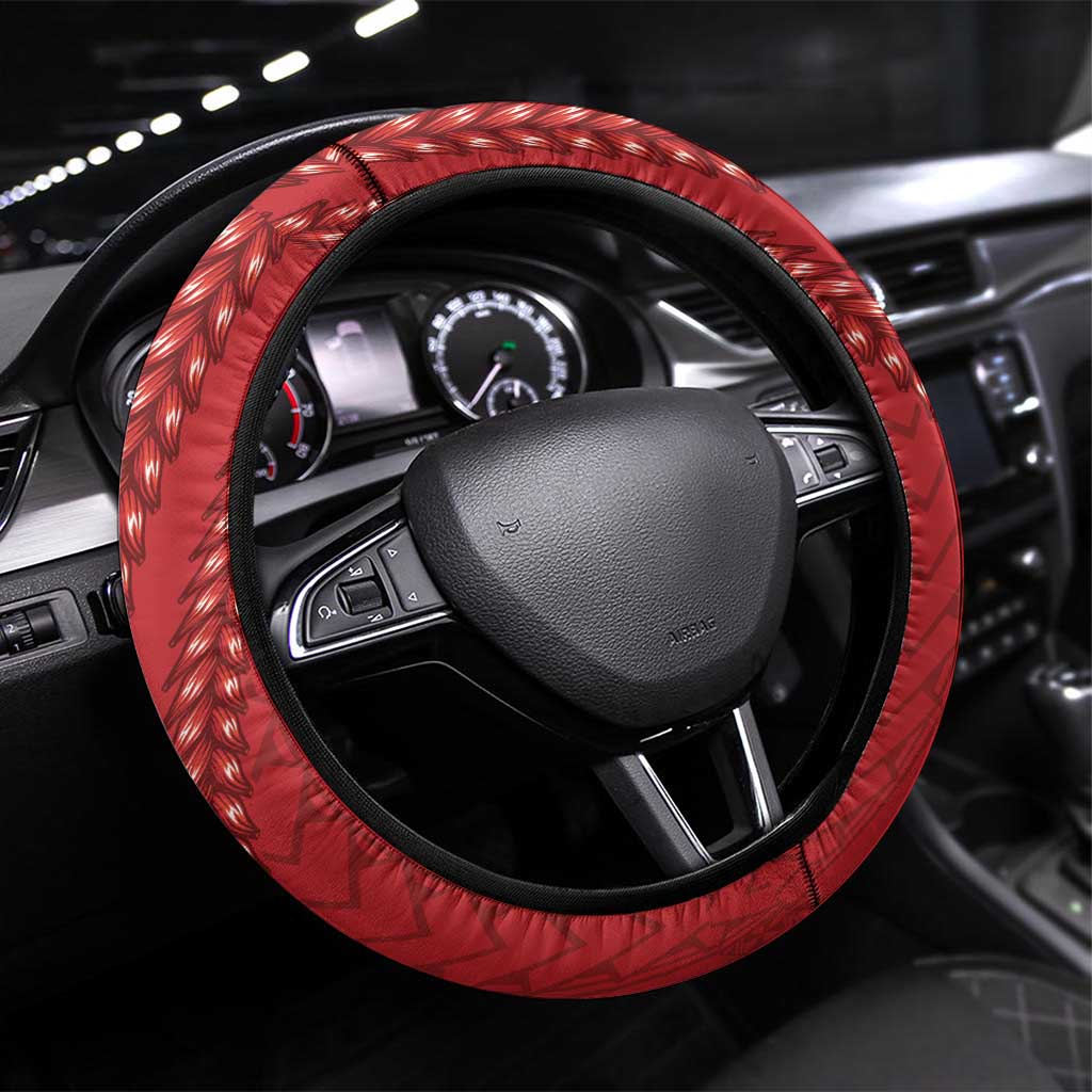 Samoa FAST Siapo Steering Wheel Cover Tatau-Ulafala Vines - Polynesian Pride
