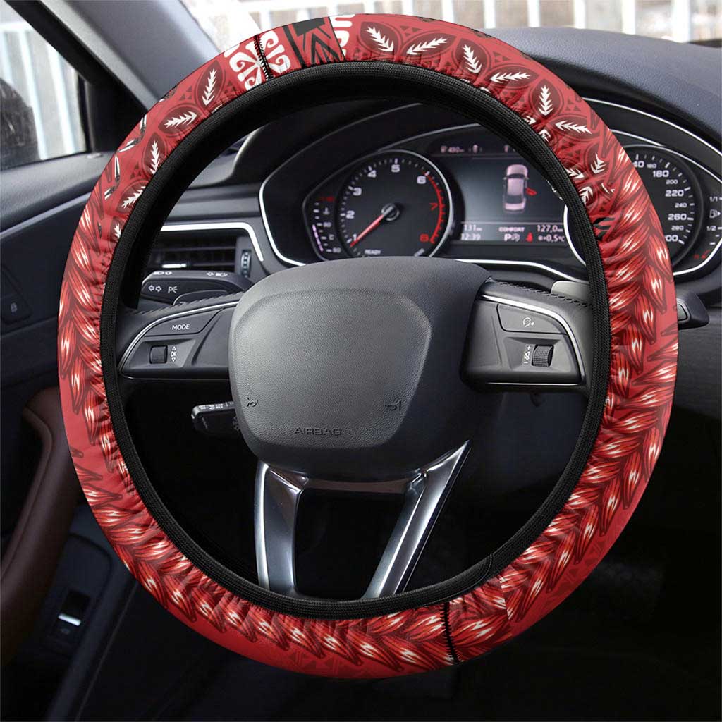 Samoa FAST Siapo Steering Wheel Cover Tatau-Ulafala Vines - Polynesian Pride