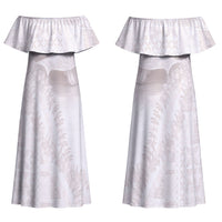 Samoa Lotu Tamaiti White Prayers Couples Matching Off Shoulder Maxi Dress and Hawaiian Shirt Floral Mamanu Siapo
