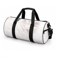 Samoa Lotu Tamaiti White Prayers Duffle Bag Floral Mamanu Siapo