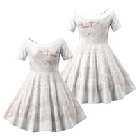 Samoa Lotu Tamaiti White Prayers Family Matching Tank Maxi Dress and Hawaiian Shirt Floral Mamanu Siapo LT7 Daughter's Dress White - Polynesian Pride