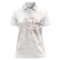 Samoa Lotu Tamaiti White Prayers Women Polo Shirt Floral Mamanu Siapo