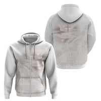 Samoa Lotu Tamaiti White Prayers Zip Hoodie Floral Mamanu Siapo LT7 - Polynesian Pride