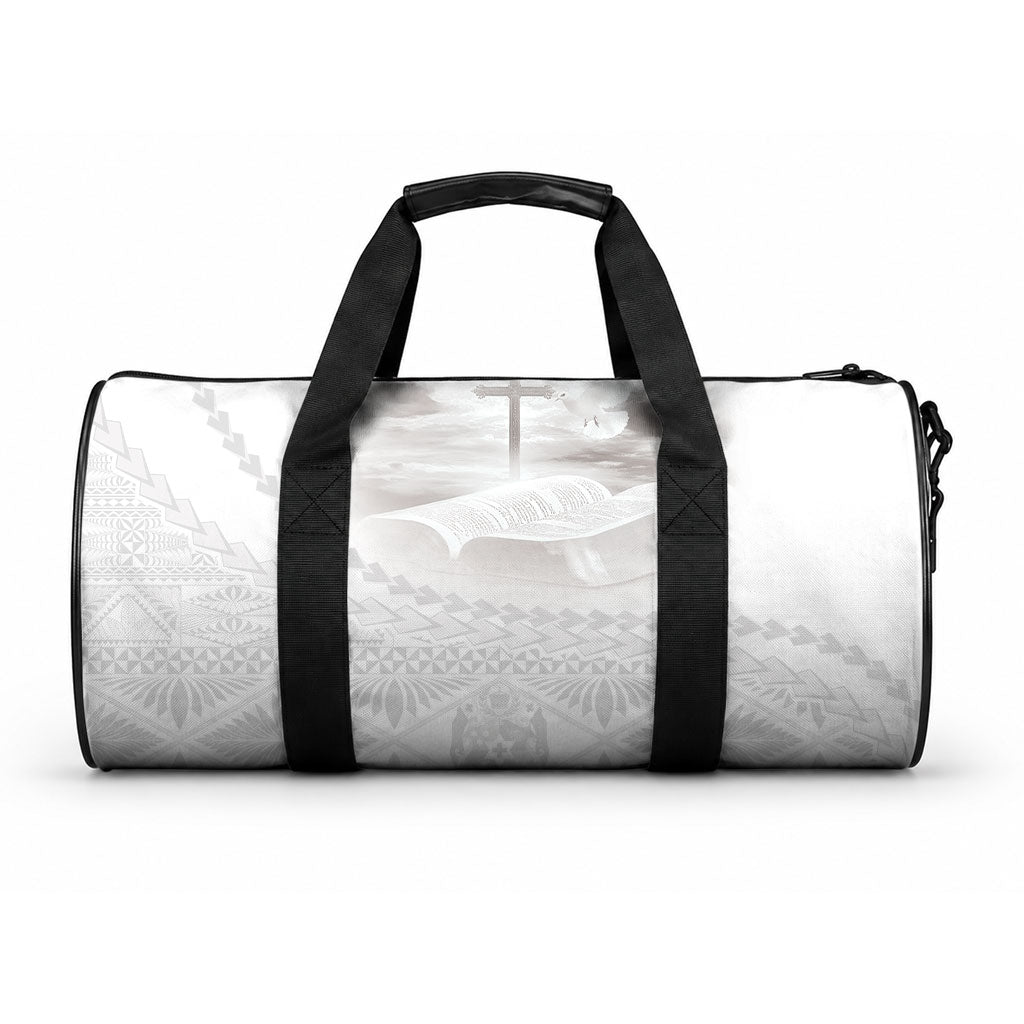 Tonga White Sunday Fakame Duffle Bag Tokelaufeletoa Kupesi