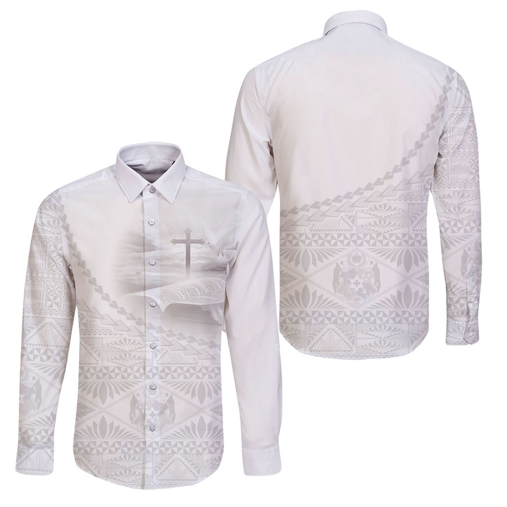 Tonga White Sunday Fakame Family Matching Short Sleeve Bodycon Dress and Hawaiian Shirt Tokelaufeletoa Kupesi