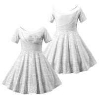 Tonga White Sunday Fakame Family Matching Tank Maxi Dress and Hawaiian Shirt Tokelaufeletoa Kupesi