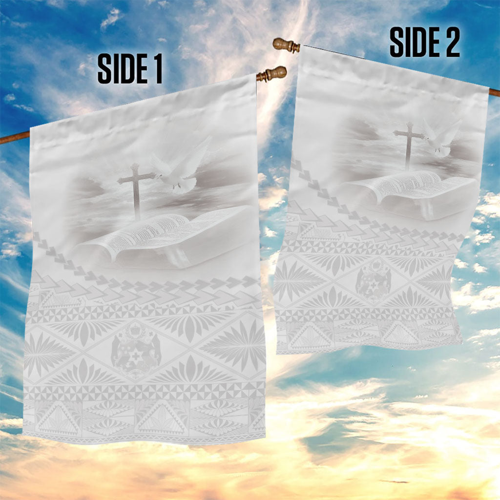 Tonga White Sunday Fakame Garden Flag Tokelaufeletoa Kupesi
