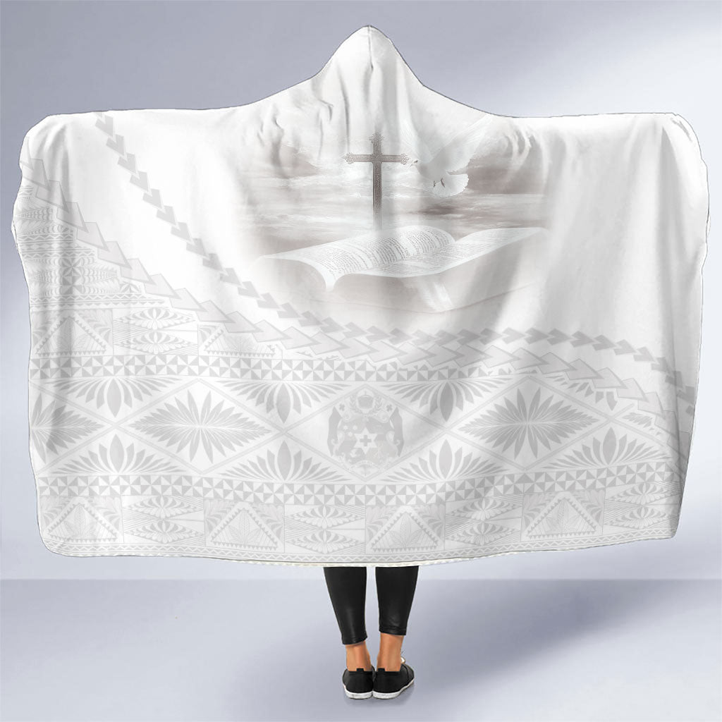 Tonga White Sunday Fakame Hooded Blanket Tokelaufeletoa Kupesi