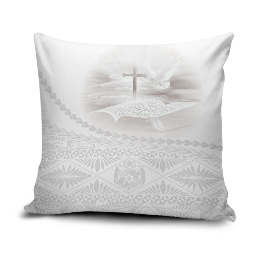 Tonga White Sunday Fakame Pillow Cover Tokelaufeletoa Kupesi