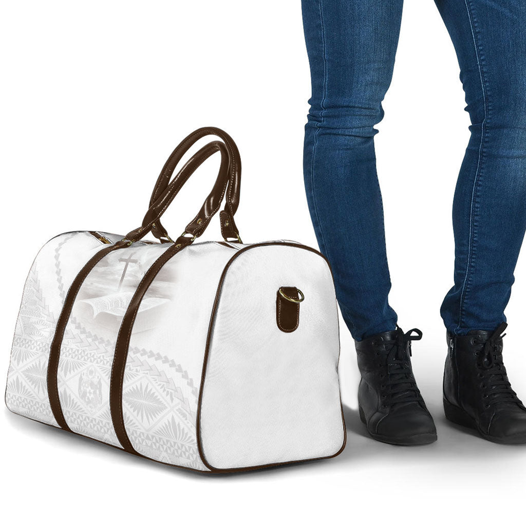 Tonga White Sunday Fakame Travel Bag Tokelaufeletoa Kupesi