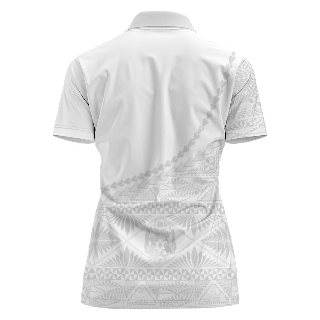 Tonga White Sunday Fakame Women Polo Shirt Tokelaufeletoa Kupesi