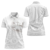 Tonga White Sunday Fakame Women Polo Shirt Tokelaufeletoa Kupesi