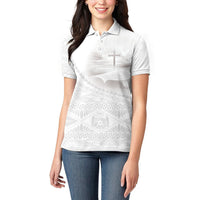 Tonga White Sunday Fakame Women Polo Shirt Tokelaufeletoa Kupesi