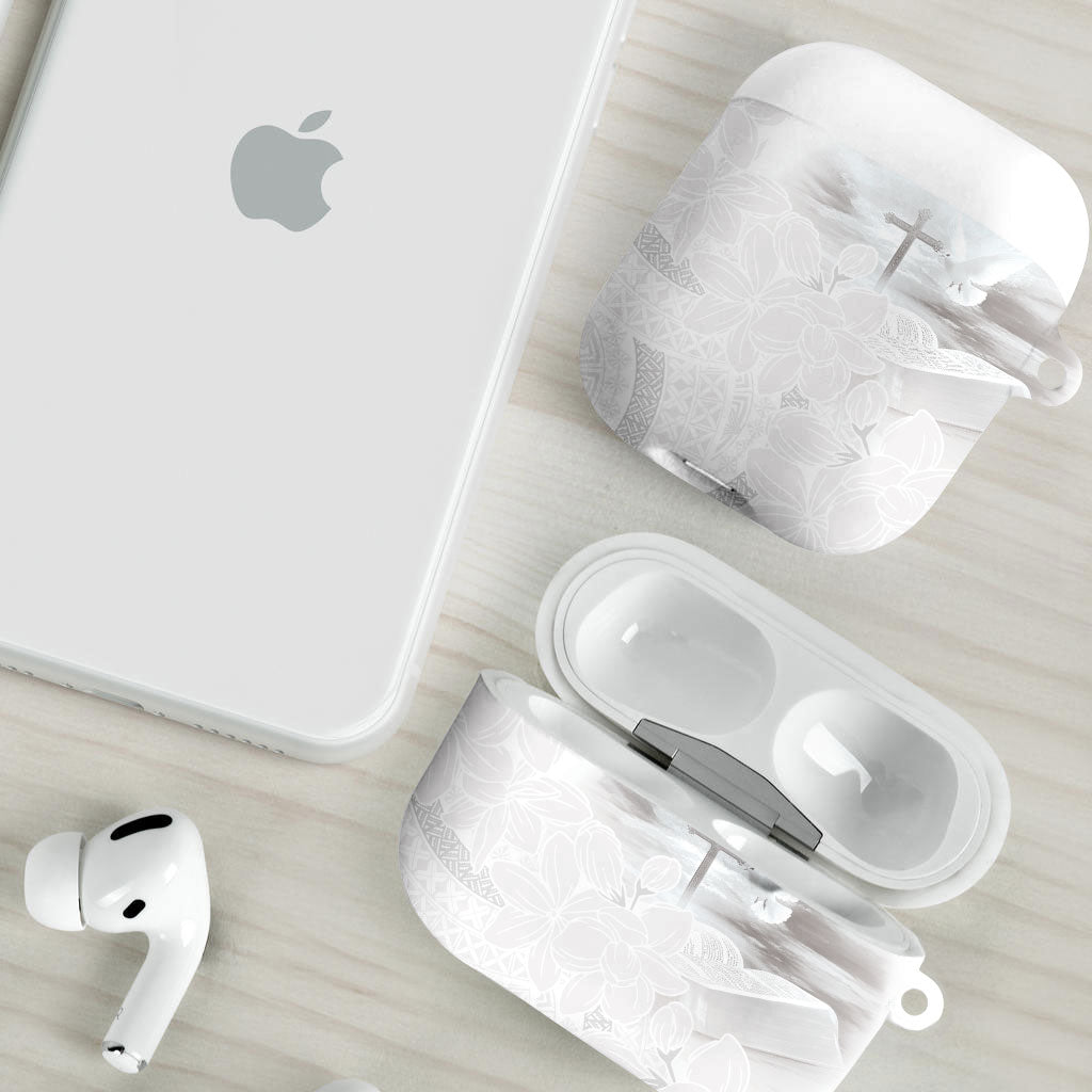 Niue White Sunday Tapu Fanau AirPods Case Fiti Pua Mix Hiapo Tapa LT7 - Polynesian Pride