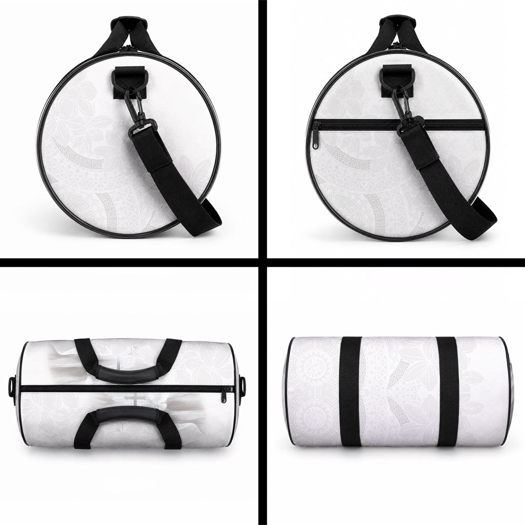Niue White Sunday Tapu Fanau Duffle Bag Fiti Pua Mix Hiapo Tapa