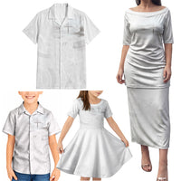 Niue White Sunday Tapu Fanau Family Matching Puletasi and Hawaiian Shirt Fiti Pua Mix Hiapo Tapa LT7 - Polynesian Pride