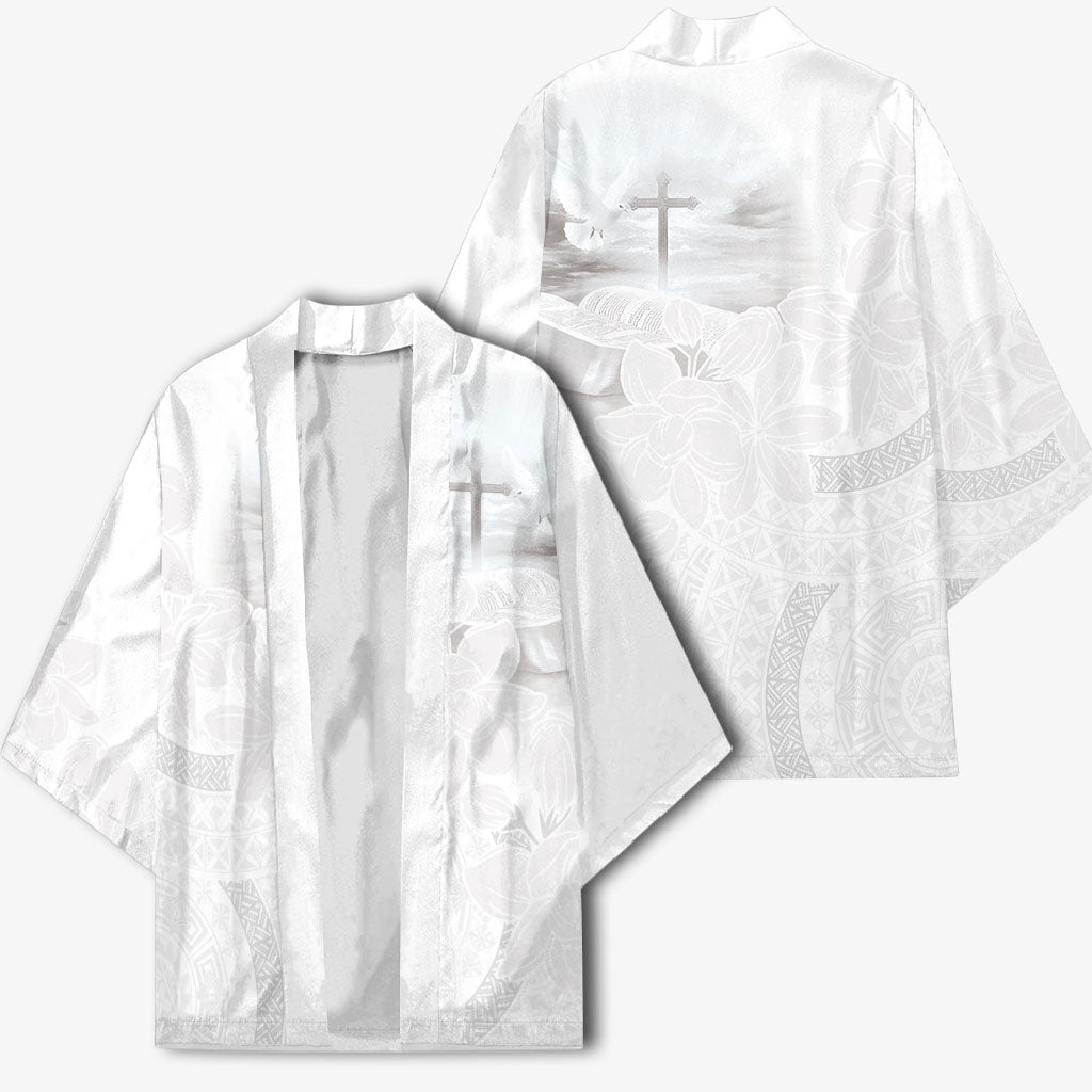 Niue White Sunday Tapu Fanau Kimono Fiti Pua Mix Hiapo Tapa