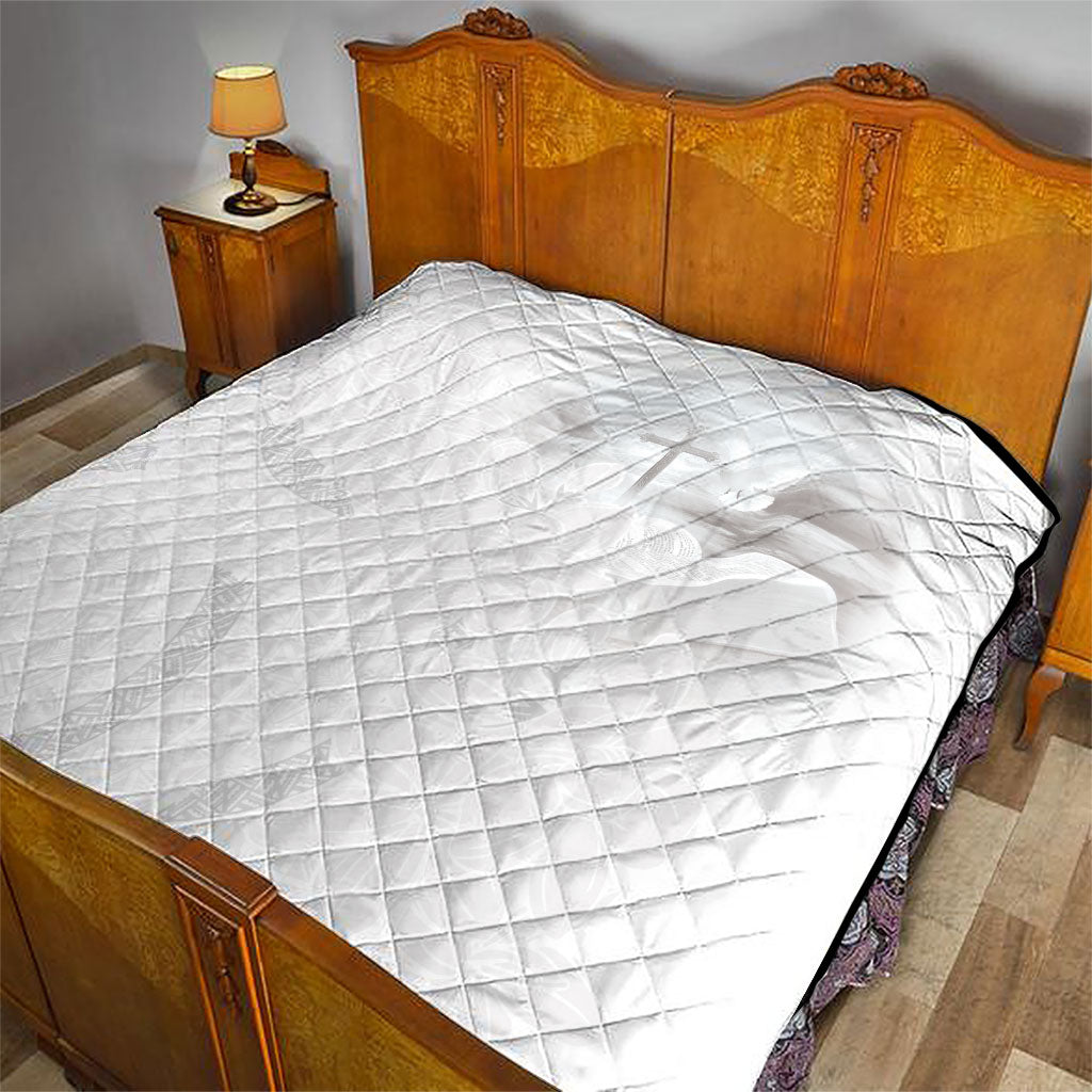 Niue White Sunday Tapu Fanau Quilt Fiti Pua Mix Hiapo Tapa