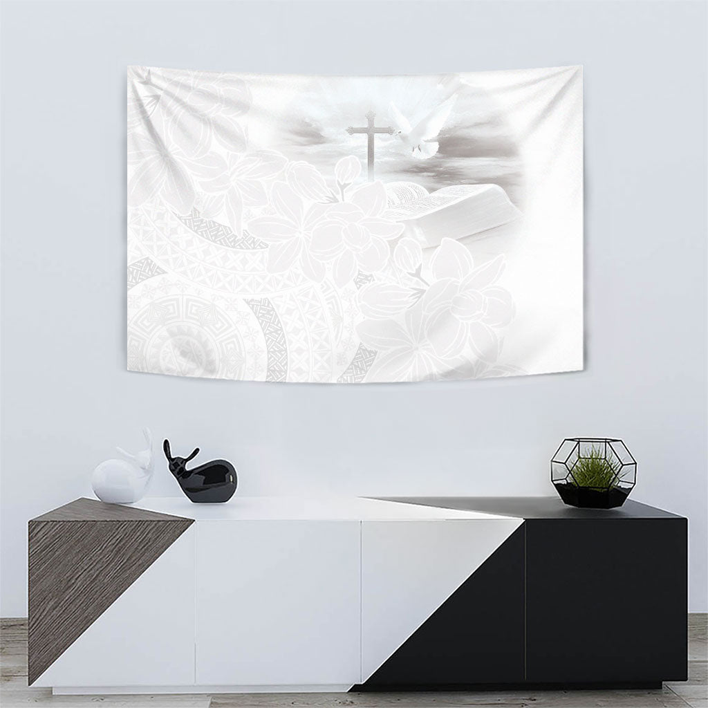 Niue White Sunday Tapu Fanau Tapestry Fiti Pua Mix Hiapo Tapa