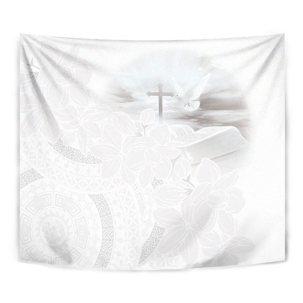 Niue White Sunday Tapu Fanau Tapestry Fiti Pua Mix Hiapo Tapa