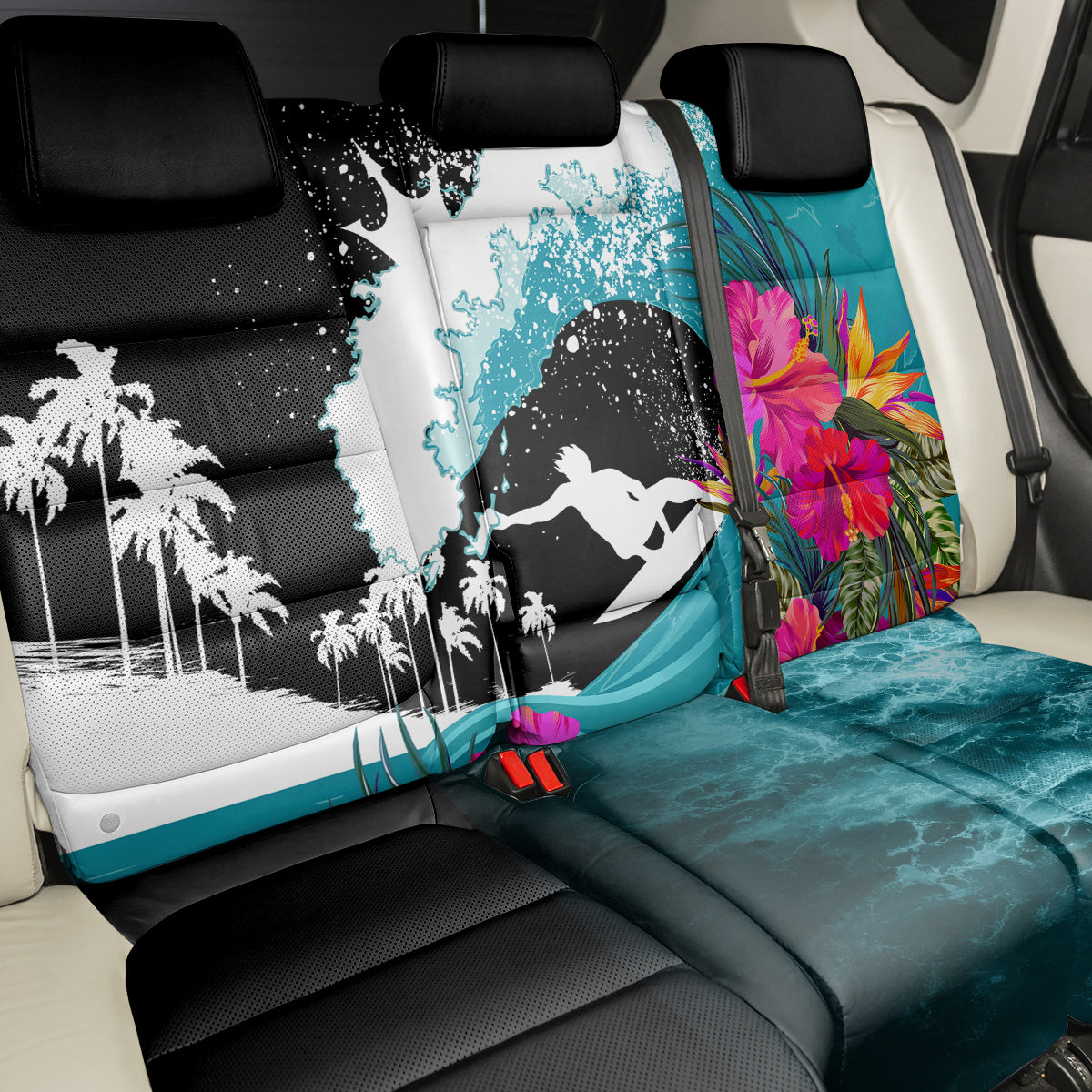 Hawaii Surfing Back Car Seat Cover Triple Crown Rides The Waves