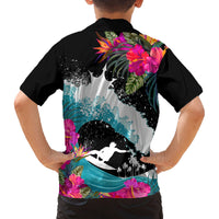 Hawaii Surfing Family Matching Summer Maxi Dress and Hawaiian Shirt Triple Crown Rides The Waves LT7 - Polynesian Pride