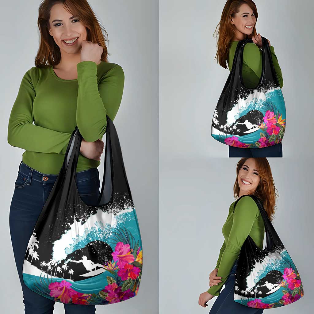 Hawaii Surfing Grocery Bag Triple Crown Rides The Waves