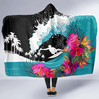 Hawaii Surfing Hooded Blanket Triple Crown Rides The Waves LT7 - Polynesian Pride