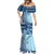 Samoa Siapo Mamanu Mermaid Dress Plumeria Navy Blue Motifs