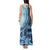 Samoa Siapo Mamanu Tank Maxi Dress Plumeria Navy Blue Motifs