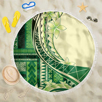 Samoa Siapo Mamanu Beach Blanket Plumeria Emerald Motifs